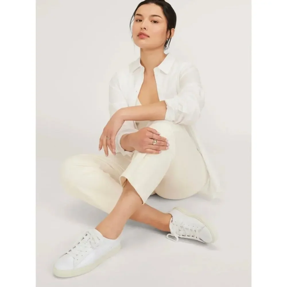 NEW Everlane The Day Low Top White Leather Sneaker Shoes Womens Size 10